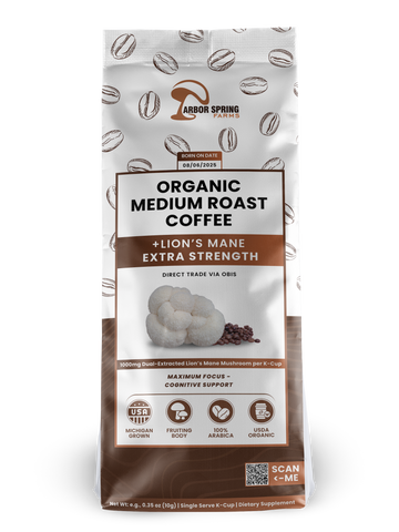 Organic Medium Roast Coffee + Lion’s Mane - 1000mg