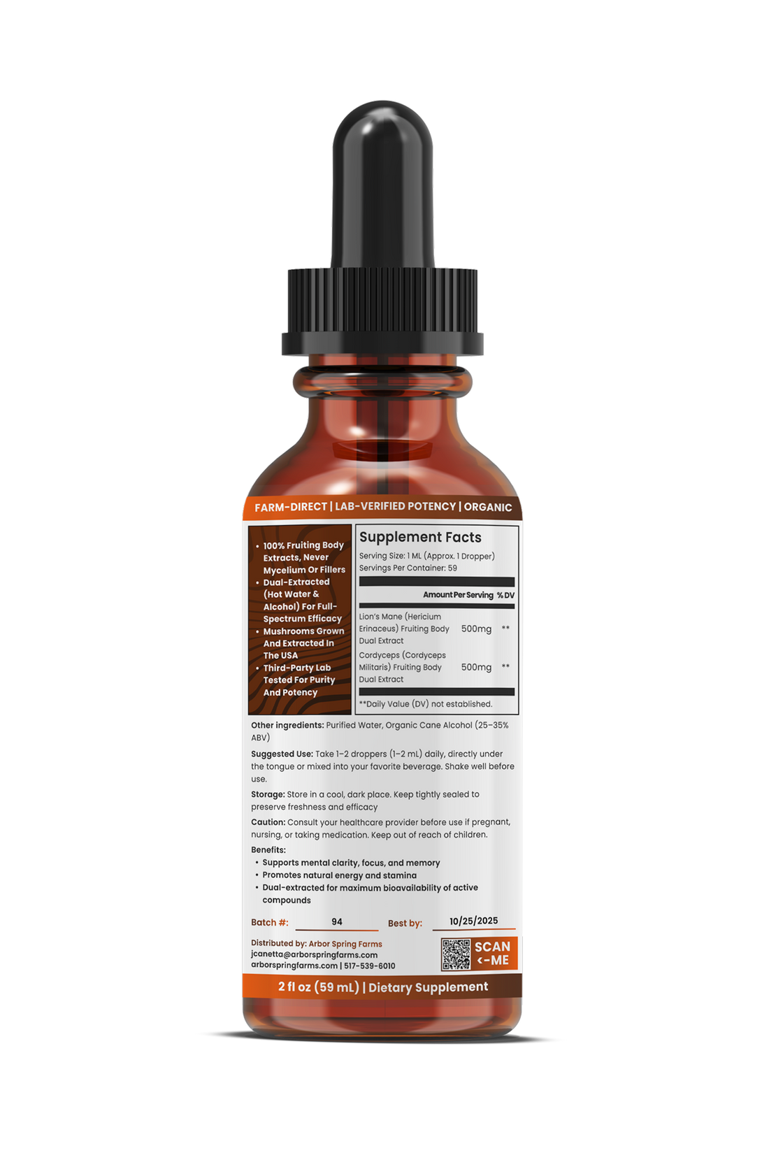 Lion’s Mane & Cordyceps Mushroom Tincture