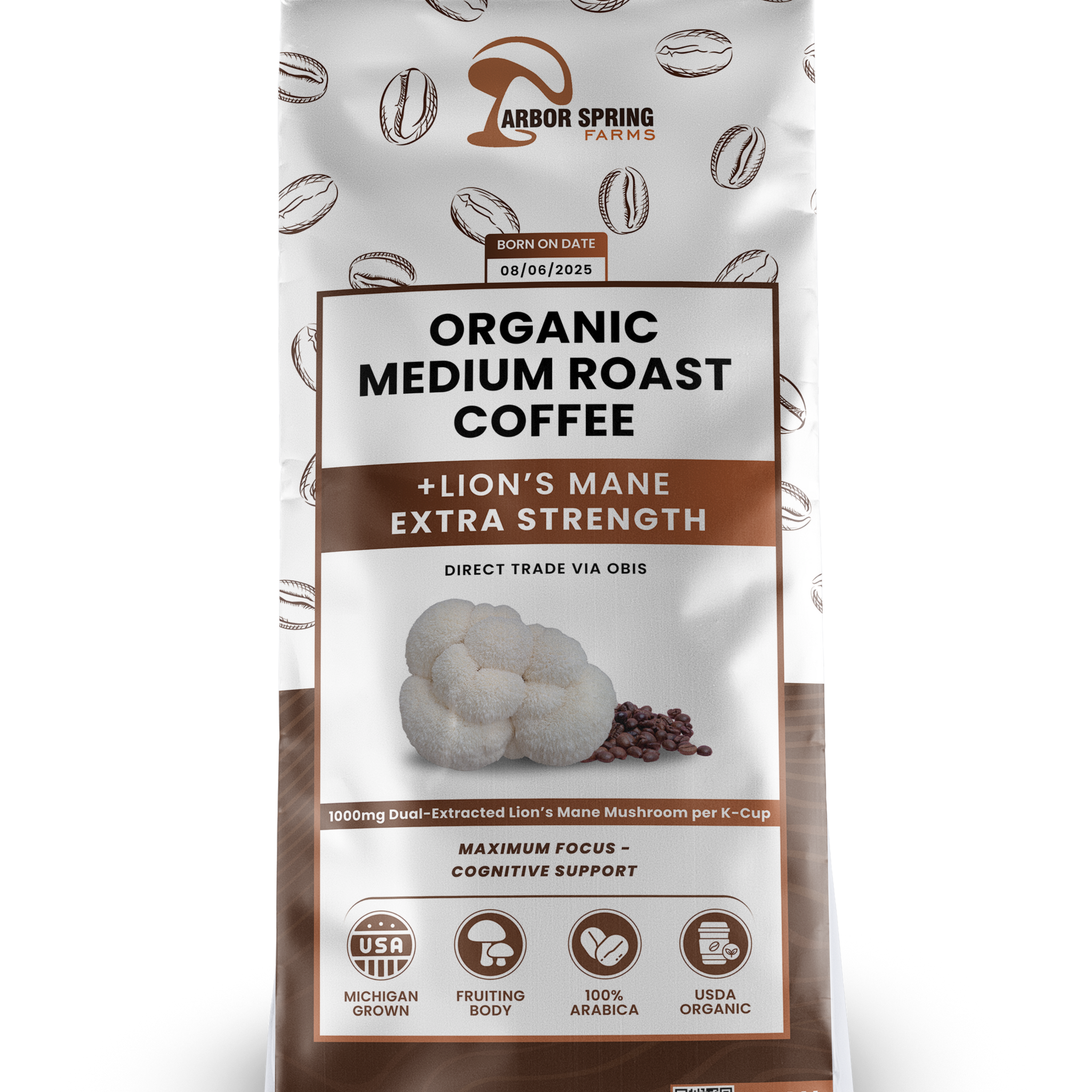 Organic Medium Roast Coffee + Lion’s Mane - 1000mg