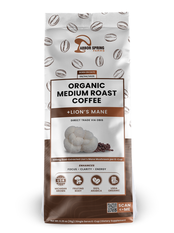 Organic Medium Roast Coffee + Lion’s Mane - 500mg