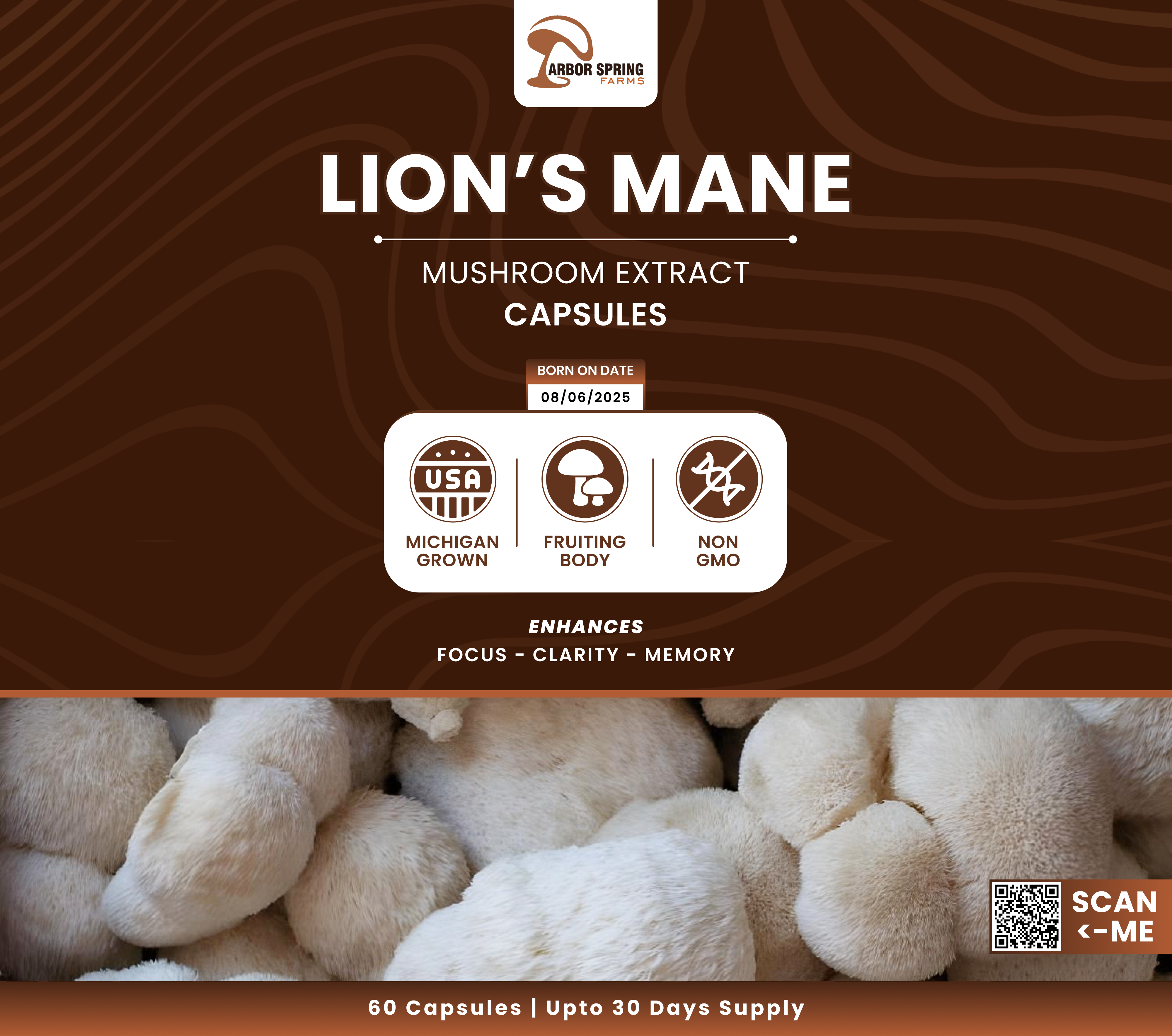 100% Natural Lion's Mane Extract Capsules