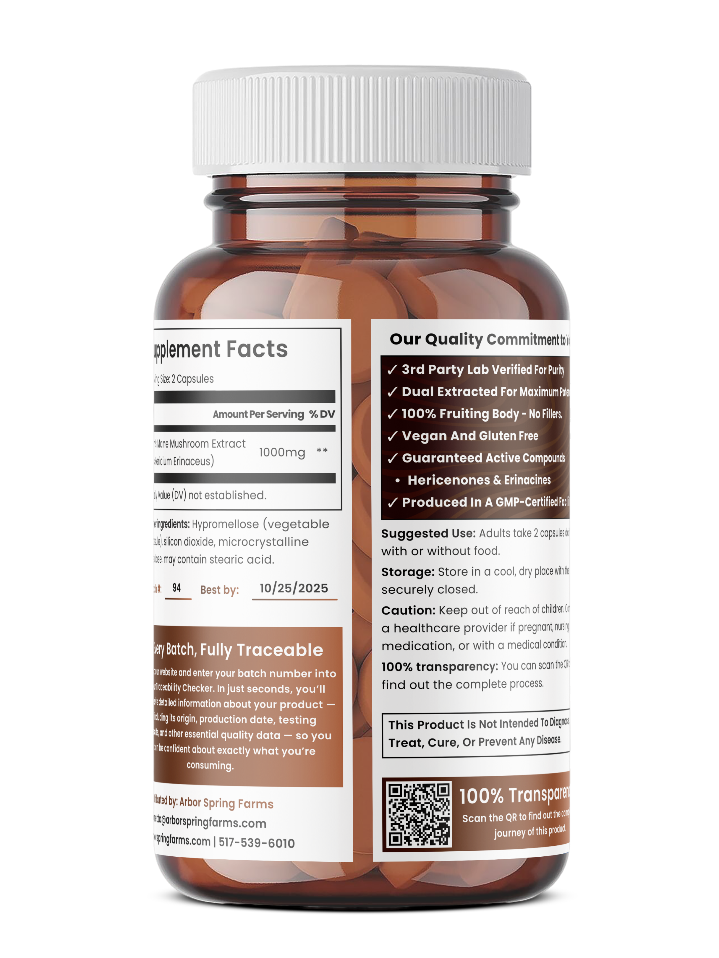 Organic Lion's Mane Extract Capsules