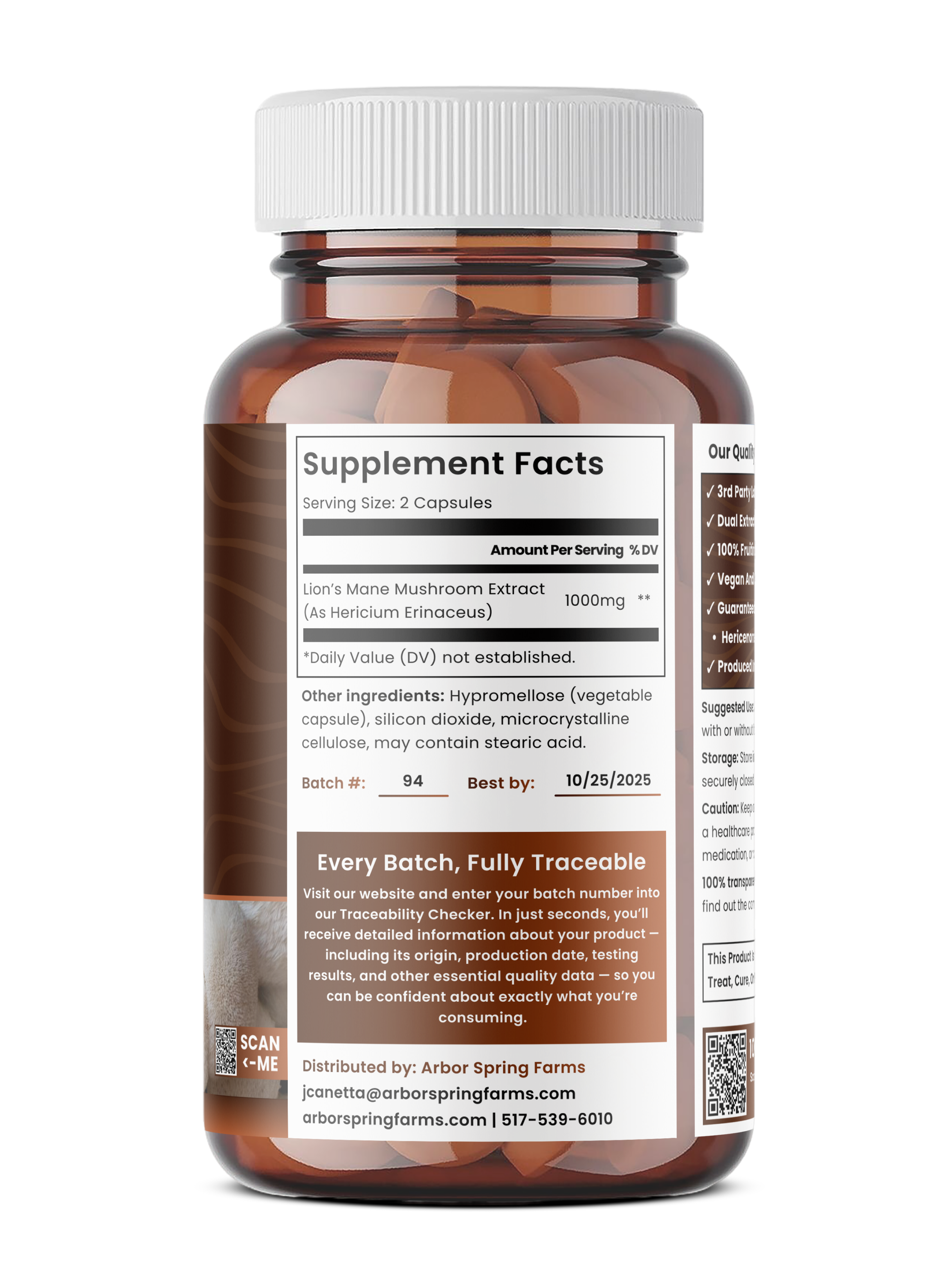 Organic Lion's Mane Extract Capsules