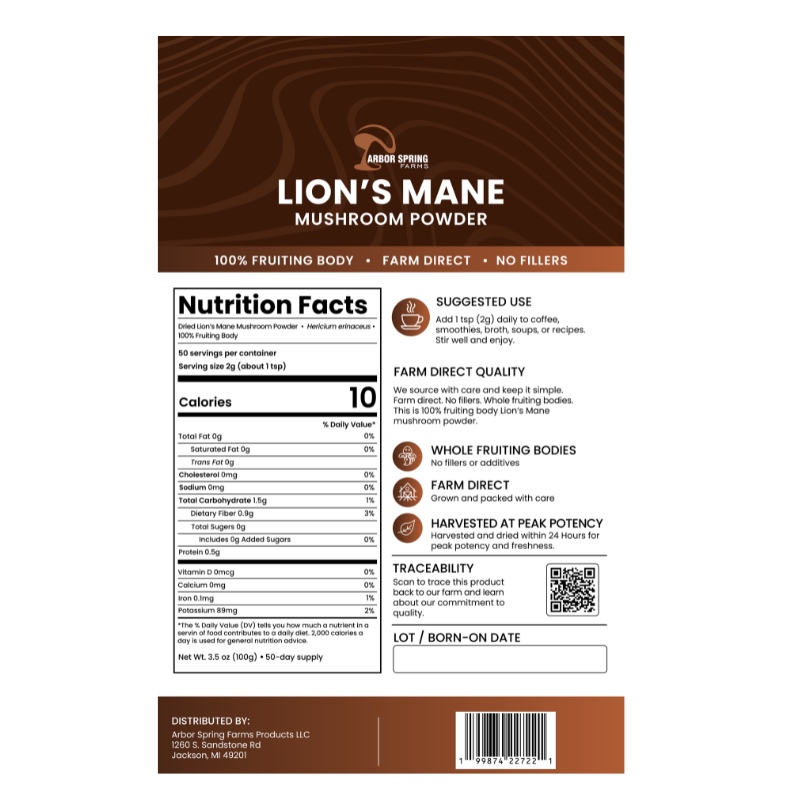 Lion’s Mane Mushroom Powder