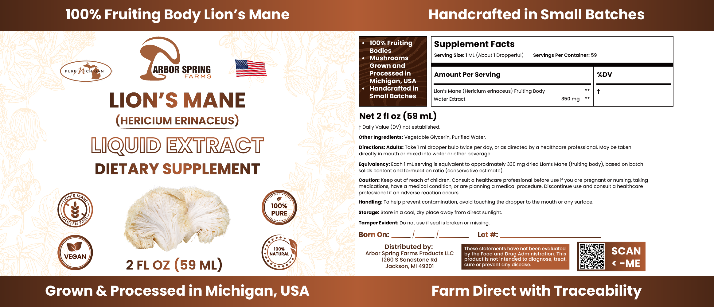 Lion's Mane Mushroom Tincture