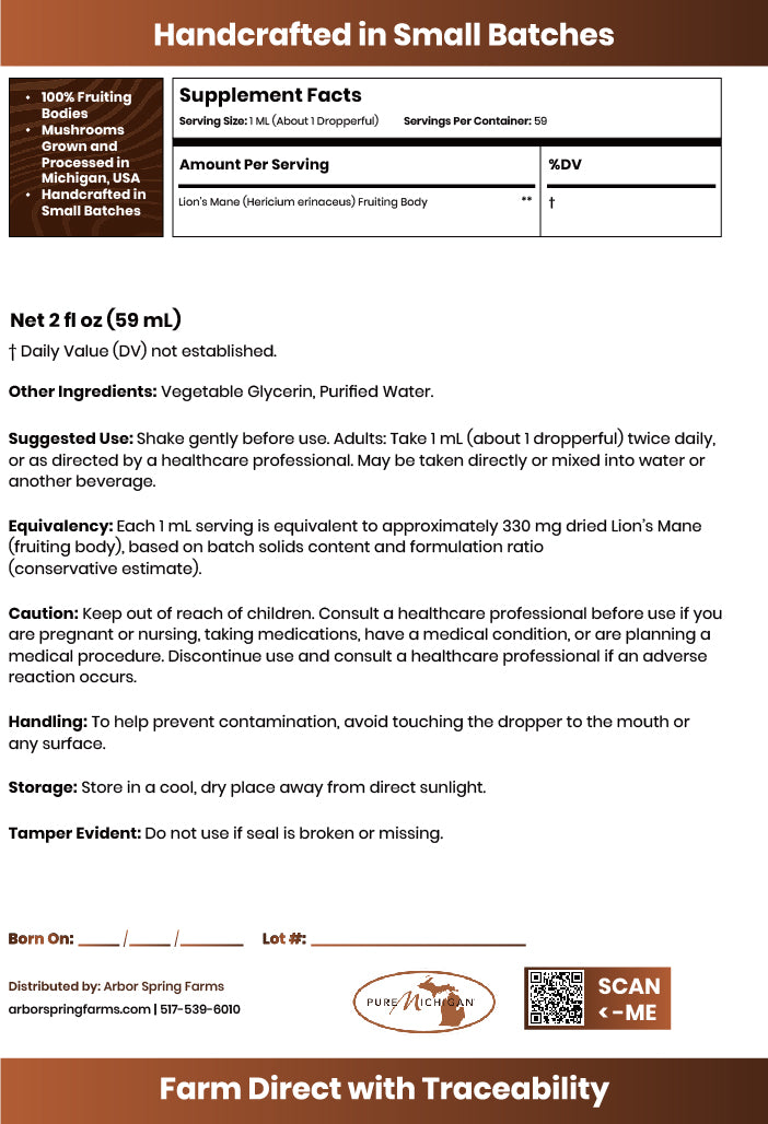 Lion's Mane Mushroom Tincture