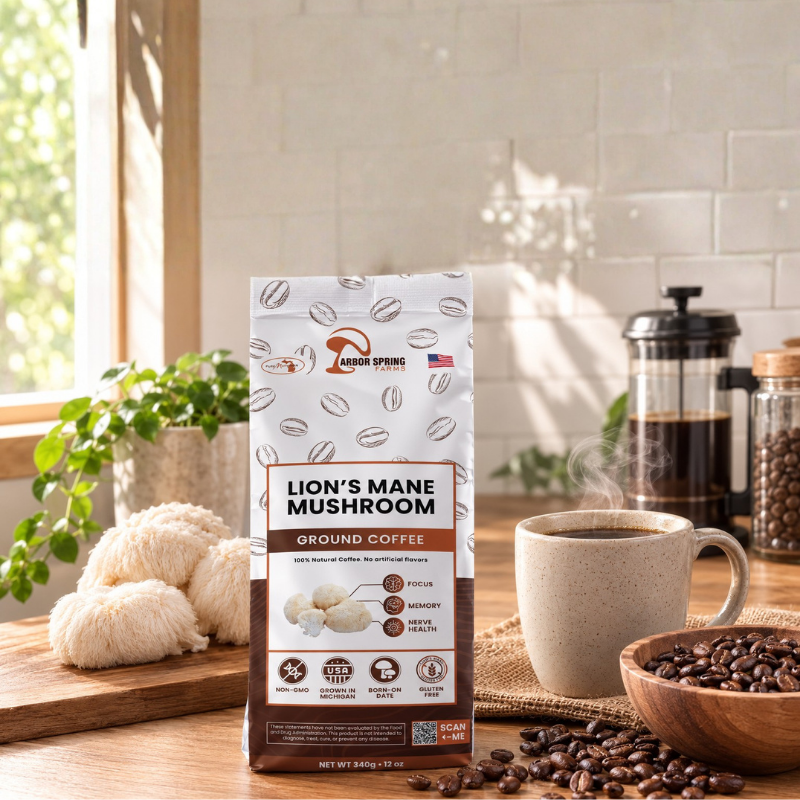 100% Natural Medium Roast Coffee + Lion’s Mane - 1000mg